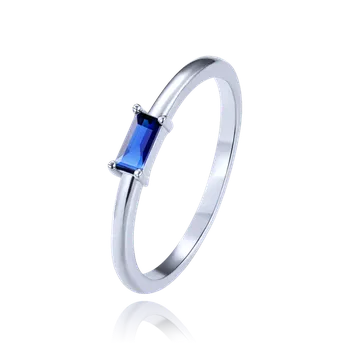 Souprava šperků MINET Elegantní stříbrný prsten s modrým zirkonem vel. 53 JMAN0639BR53