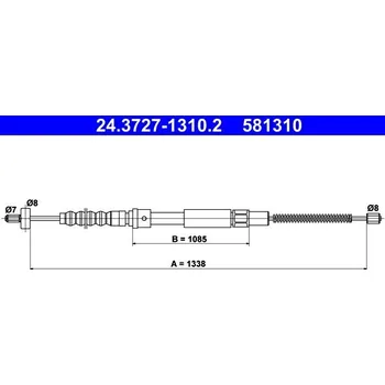Lanko parkovací brzdy Tažné lanko, parkovací brzda ATE 24.3727-1310.2