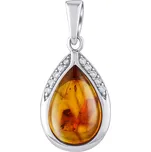 Silvego Stříbrný přívěsek s přírodním jantarem JST13327PJ + 2 měsíce na vrácení zboží
