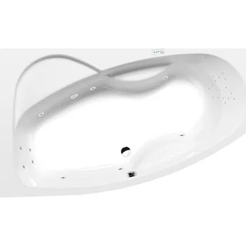 Vana MAMBA L hydromasážní vana, 170x100x44cm, Highline Hydro, chrom