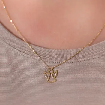 Náhrdelník Lillian Vassago Zlatý náhrdelník s andělem LLV82-GN004Y varianty: 41,5cm + 3cm