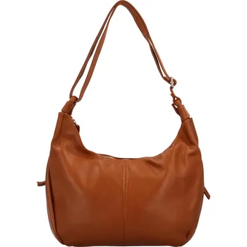 Kabelka Dámská kožená kabelka na rameno koňaková - Delami Cyntie koňak