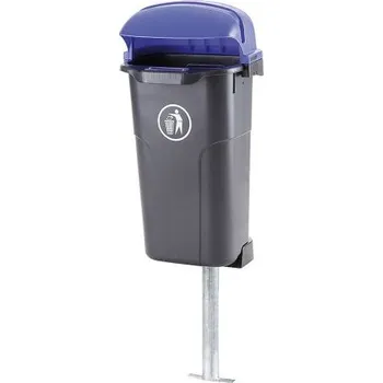 Venkovní odpadkový koš MEVA-TEC Odpadkový koš 50 l. Urban - černý/modrý