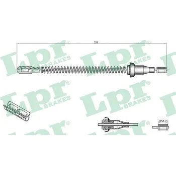 Brzdový systém Tažné lanko, parkovací brzda LPR C0556B
