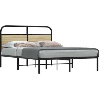 Postel vidaXL Rám postele bez matrace 140x190 cm kompozitní dřevo [4100258] Barva: dub sonoma