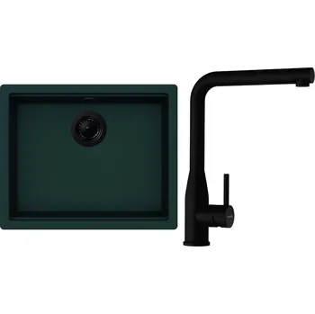 Granitový dřez Set Schock S28-16 (dřez Kiruna N-100L Ivy + baterie Keto.120 Puro + komponenty Puro)