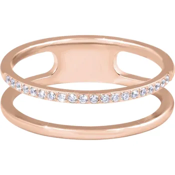 Prsten Troli Dvojitý minimalistický prsten z oceli Rose Gold 62 mm + 2 měsíce na vrácení zboží