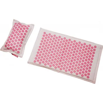 podložka na cvičení TrainMax Akupresurní podložka s polštářkem růžová