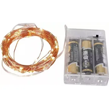 Vánoční dekorace DRÁTOVÁ SVĚTLA 100 LED NA BATERIE ZD86