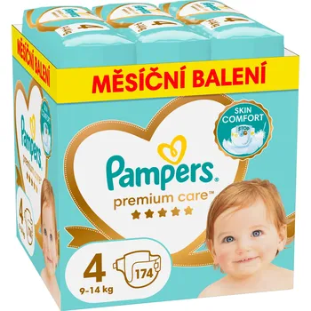 Plena Pampers Premium Care pleny na jedno použití velikost 4 9-14 kg 174 ks
