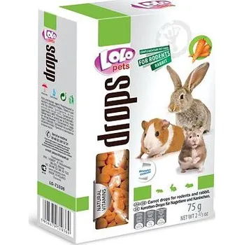 Krmivo pro hlodavce LOLO dropsy mrkvové pro hlodavce 75 g