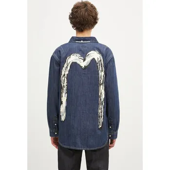 Dámská košile Džínová košile Evisu Daicock Printed, XL, námořnická modř, 59X