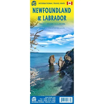 ITMB Publishing mapa Newfoundland 1:800 t.,Labrador 1:1,3 mil. ITM