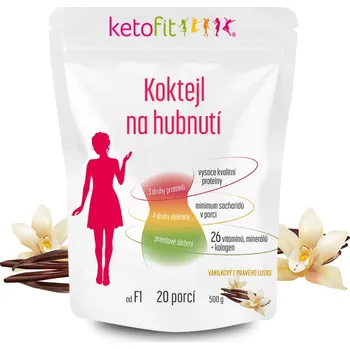 Doplněk stravy Ketofit Premium proteinový koktejl VANILKA pro aktivní život - 20 porcí