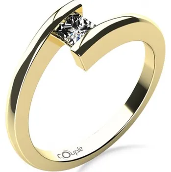 Prsten Couple, Zásnubní prsten Luise, žluté zlato se zirkonem, vel. 58, prům. 18.5 mm, 585-52-1-0035.0Z00.0.58.001