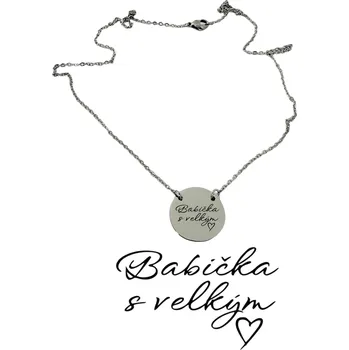 Náhrdelník Náhrdelník s medailonkem - text babička s velkým srdcem