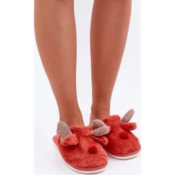 Dámské pantofle Dámské Pantofle S Motivem Sobů Sennalith Barva: Červená, Velikost: 40