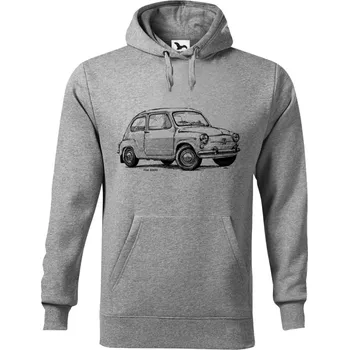 Dámská mikina Mikina - Fiat 600D Barva: Šedá (12), Velikost: M, Střih: Pánské