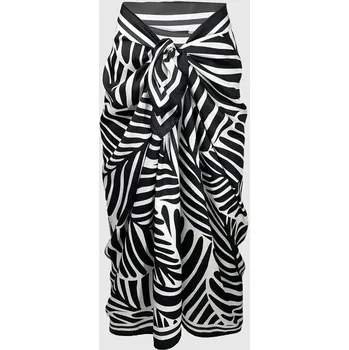 Dámská košile 71058 Dewberry Patterned Shiny Fabric Women Pareo-BLACK-WHITE dewberry šedá 2867681