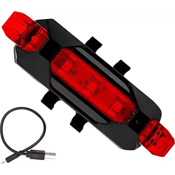 Cyklosvítilna ZADNÍ SVĚTLO LAMPA USB 5 LED ZD41A