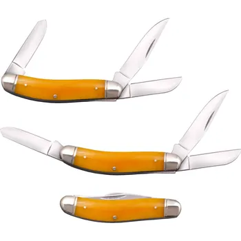 kapesní nůž COLD STEEL GENTLEMAN'S STOCKMAN 3 BLADES 8CR13MOV STEEL / YELLOW BONE