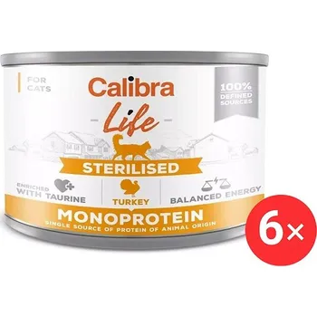 Krmivo pro kočku Calibra Cat Life konzerva pro kastrované kočky s krůtím 6 × 200 g