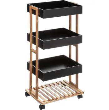 Koupelnový nábytek 5five Simply Smart Koupelnový regál na kolečkách, 40 x 30 x 88 cm, 4 police Černá