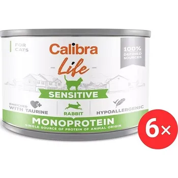 Krmivo pro kočku Calibra Cat Life konzerva pro kočky s citlivým zažíváním s králičím 6 × 200 g