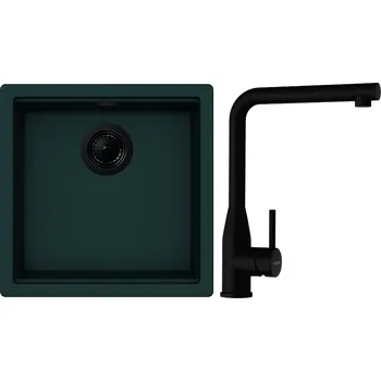 Granitový dřez Set Schock S27-11 (dřez Kiruna N-100 Ivy + baterie Keto Puro + komponenty Puro)