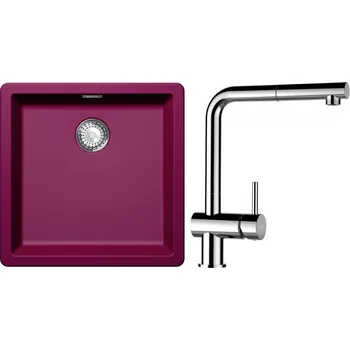 Granitový dřez Set Schock S12-9 (dřez Greenwich N-100 Berry + baterie Epos.120 Chrom)