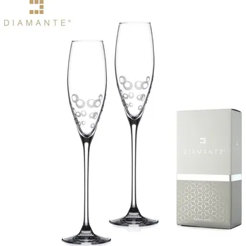 Sklenice Diamante, Slovensko Sklenice Bubbles 260 ml flute Diamante® - sada 2 ks
