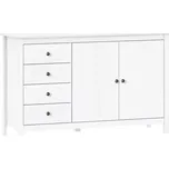 Komoda 2 dveře + 4 zásuvky TORINO bílá, kovové úchytky - SLEVA 3% s kodem radost25