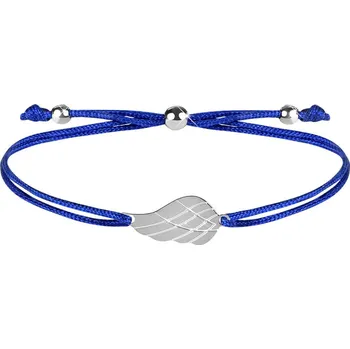 Módní doplněk Troli Šňůrkový náramek s andělským křídlem modrá/ocelová + 2 měsíce na vrácení zboží