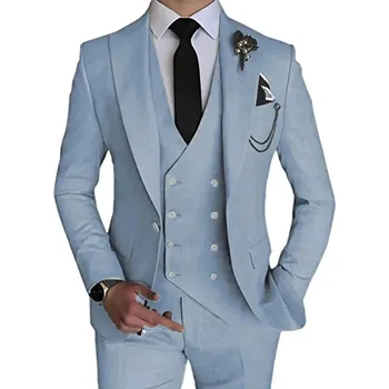 Pánský oblek Svatební oblek MC443 Velikost: L, Barva (Varianta): White Button Sky