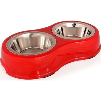 Miska pro psa Dvojmiska Twinnie, červená