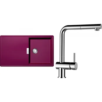 Granitový dřez Set Schock S13-9 (dřez Tia D-100 Berry + baterie Epos.120 Chrom)