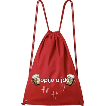 DOBRÝ TRIKO Bavlněný batoh Dopiju a jdu Barva: Červená