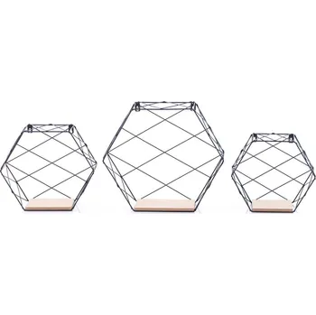 police Sada dekorativních polic Capello černá, velikost 35,5x11x31,5