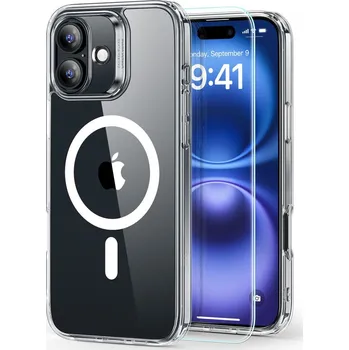 KRYT ESR CLASSIC HYBRID HALOLOCK MAGSAFE & TEMPERED GLASS IPHONE 16 CLEAR
