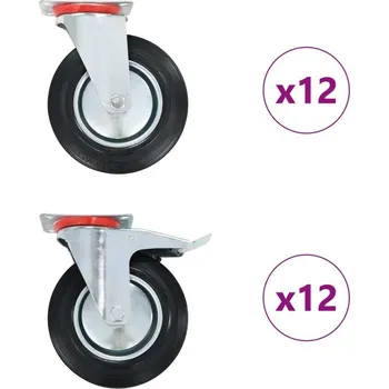 zvedák vidaXL 24 ks otočná kolečka 200 mm [278034]