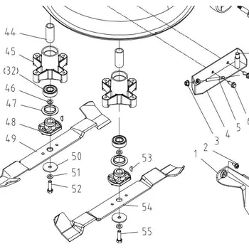 Příslušenství pro zahradní traktor Riwall PRO RLT 102 HRD TWIN - žací nůž levý, záběr 102 cm