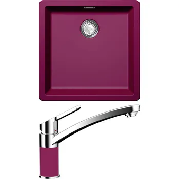 Granitový dřez Set Schock S12-3 (dřez Greenwich N-100 Berry + baterie SC-90 Berry)