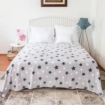 Dětská deka AKCE - MIKROPLYŠOVÁ DEKA SE VZOREM 200X230cm - HVĚZDIČKY - ŠEDÉ
