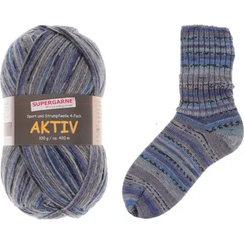 Příze Supergarne Ponožková příze Aktiv 4-nitka –⁠⁠⁠⁠⁠⁠ Cloudy Vzor: 50 winter