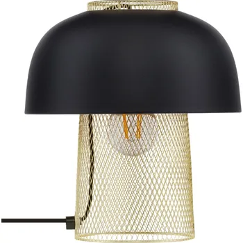 Lampička Černo-zlatá kovová stolní lampa Nova Luce Sqube