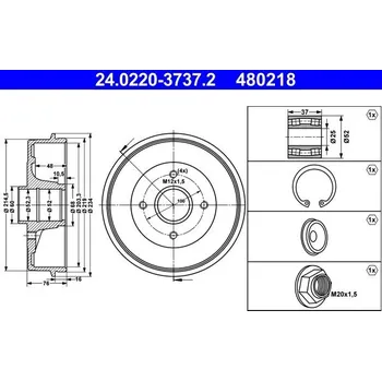 Brzdový buben Brzdový buben ATE 24.0220-3737.2