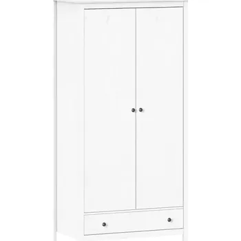 Šatní skříň Skříň 2dveřová TORINO bílá, kovové úchytky - SLEVA 3% s kodem radost25