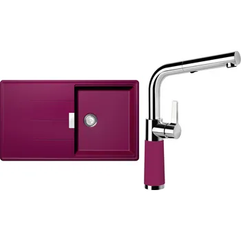 Granitový dřez Set Schock S13-7 (dřez Tia D-100 Berry + baterie SC-540.120 Berry)