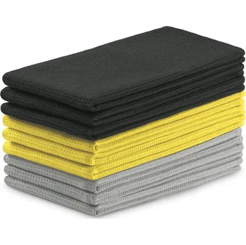 Sada kuchyňských ručníků Letty Plain - 9 ks šedá/žlutá, velikost 50x70