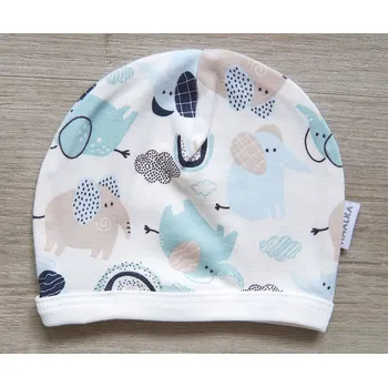 Kojenecká čepice AMÁLKA Bavlněná čepička saporka, sloníci Velikost: 62-68